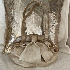 Vtg.1980’s Marco Buggiani Italy Genuine Leather Pale Gold Handbag Small